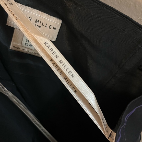 Karen Millen England Strapless Floral Ribbon Corset Dark Purple Black Top 8 - Picture 12 of 14